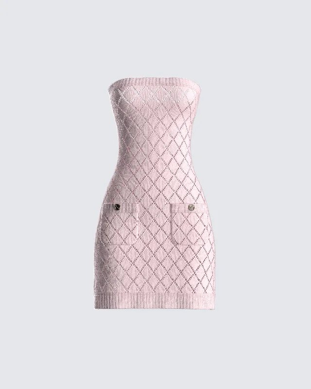 Big Savings comfy maxi dressCeline Pink Pattern Knit Mini Dress