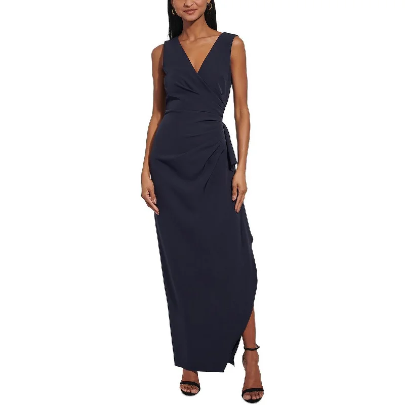 modern dressVince Camuto Womens Gathered V-Neck Evening Dress