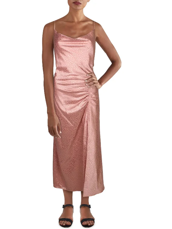 Take Advantage playful dressLana Womens Printed Ruched Midi Dress