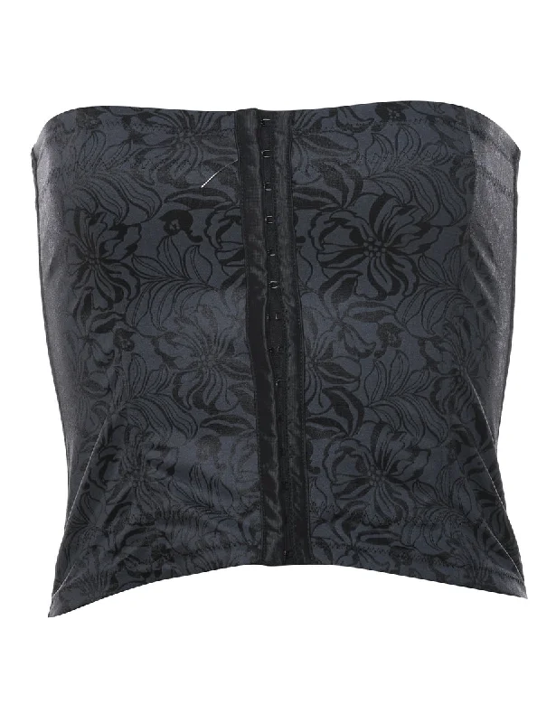 tailored jacketJacquard Pattern Black Floral Bustier - S