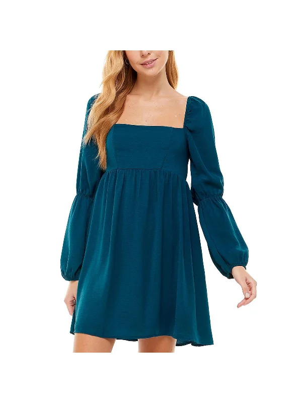 Super Deal one-shoulder dressJuniors Womens Gathered Above Knee Fit & Flare Dress