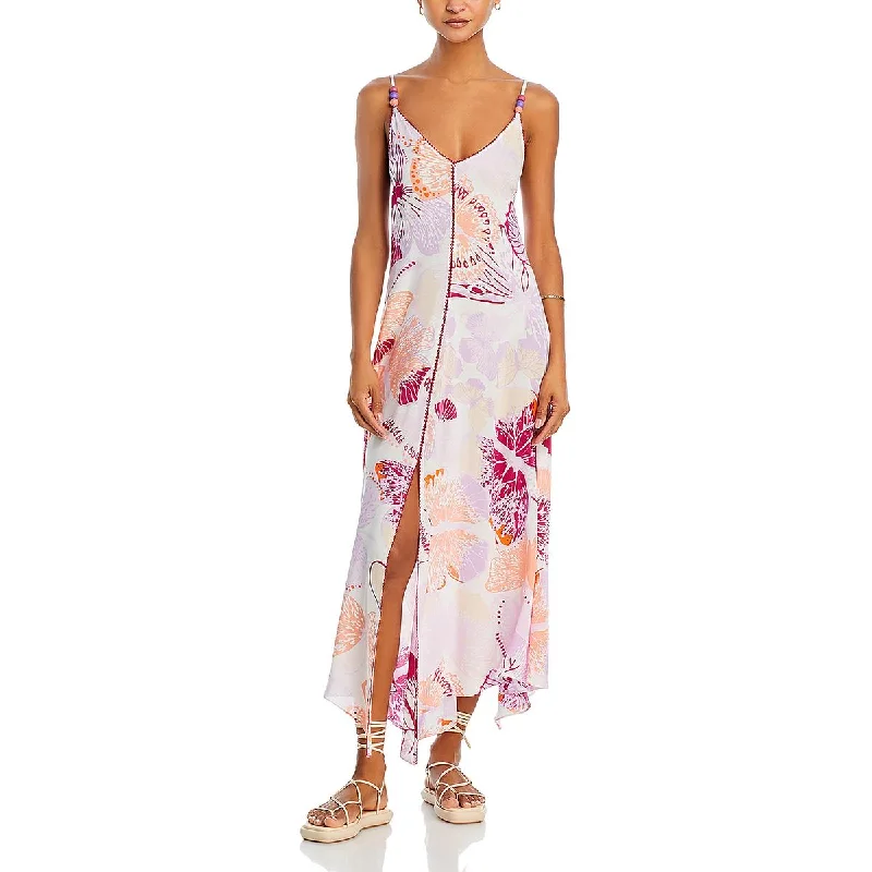 satin dressPoupette St Barth Womens Printed Maxi Maxi Dress