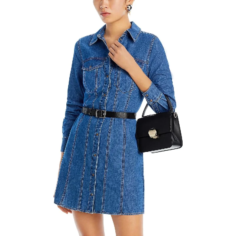 printed dressVeronica Beard Womens Tami Collar Mini Shirtdress