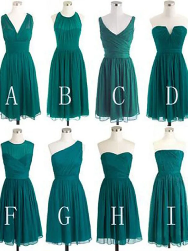 Today Only Short Bridesmaid Dresses Dark Green V-neck Sweetheart Chiffon Bridesmaid Dresses JKB040 Today Only Short Bridesmaid Dresses Dark Green V-neck Sweetheart Chiffon Bridesmaid Dresses JKB040
