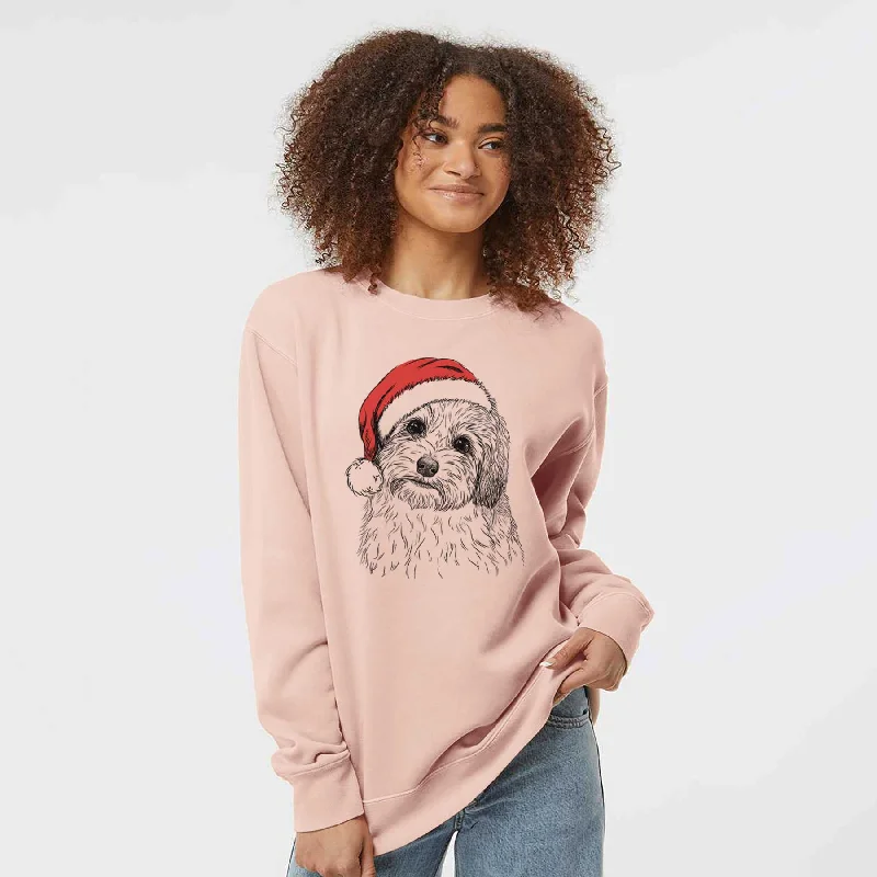 high-performance athletic hoodieSanta Henry the Havanese - Unisex Pigment Dyed Crew Sweatshirt