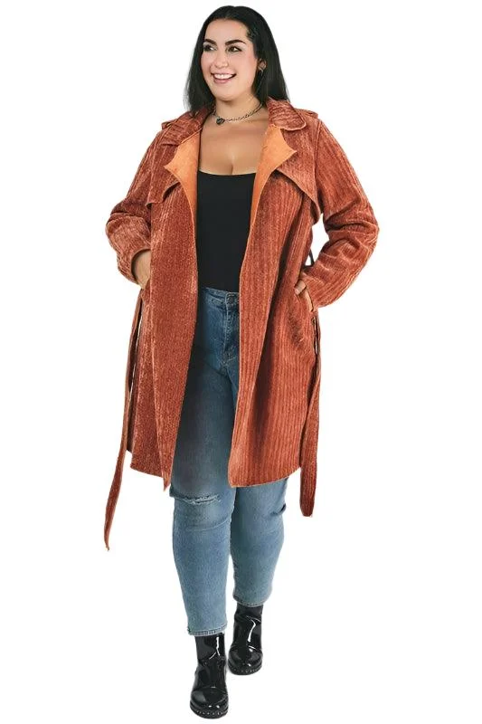 casual coat jacketPlus Size Solid Long Sleeve Coats