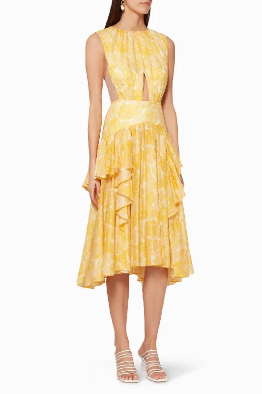 silk dressGrosvenor Dress In Yellow Floral