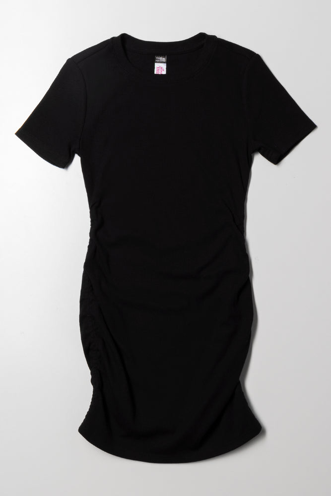 Weekend Deal sleeveless dressRuched Bodycon Dress Black