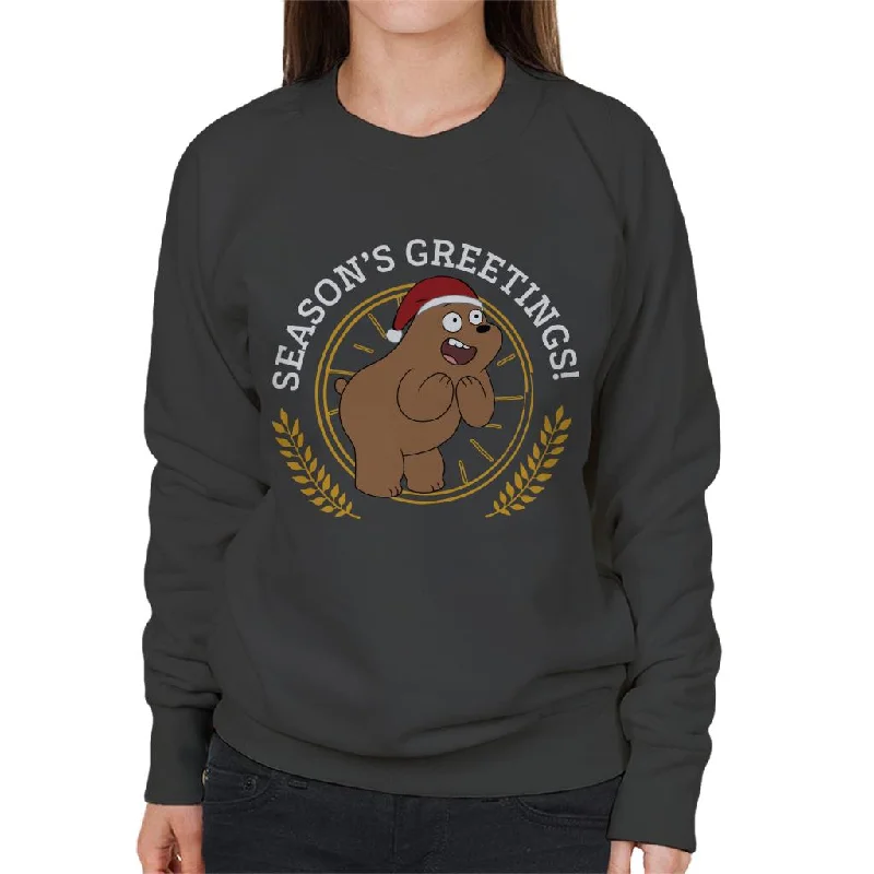 activewear hoodieWe Bare Bears Christmas Season's Greetings Women's Sweatshirt