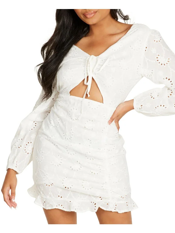 Final Markdown wrap-around dressWomens Cotton Short Mini Dress