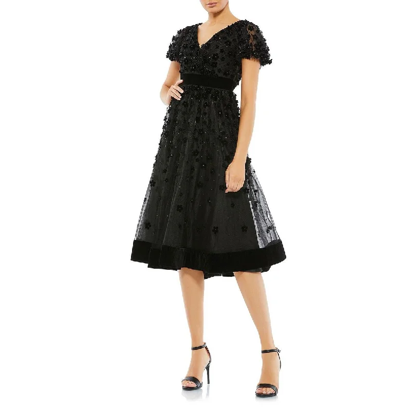 layered dressMac Duggal Womens Embellished Midi Cocktail and Party Dress