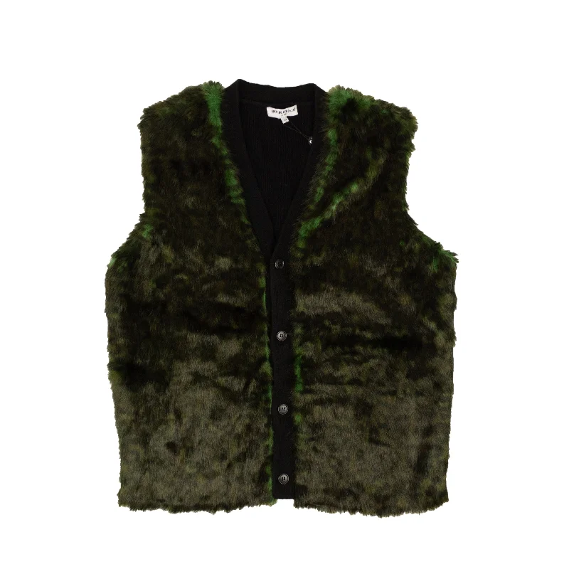 vintage jacketOPENING CEREMONY Multicolored Leopard Faux Fur Vest