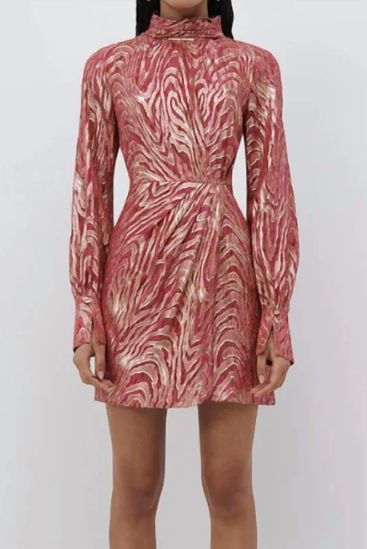 casual dressHalen Mini Dress In Bougainvillea Metallic Moire