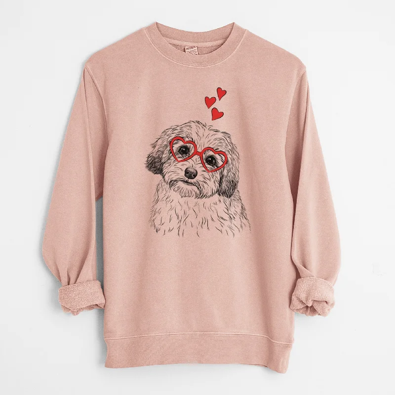 oversized gym sweatshirtValentine Henry the Havanese - Unisex Pigment Dyed Crew Sweatshirt