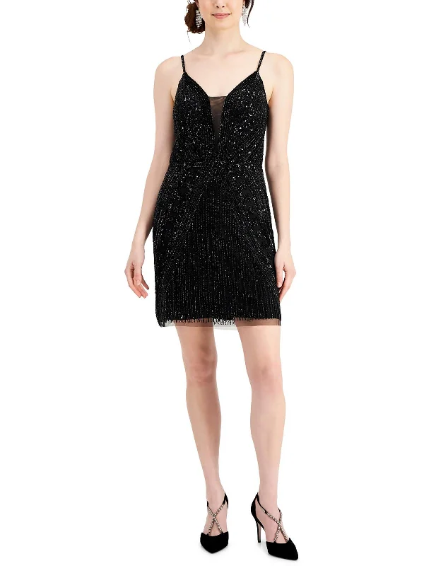 Price Smash printed dressWomens Beaded Short Mini Dress