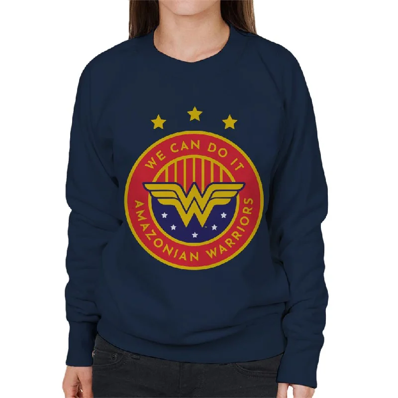 luxury fitness sweatshirtWonder Woman Sports We Can Do It Amazonian Warriors Women's Sweatshirt