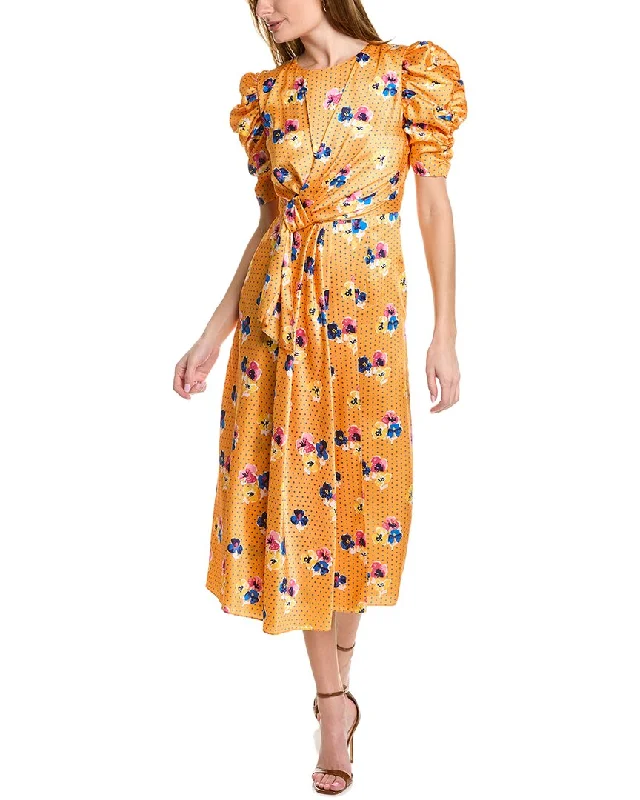 Discount Deals long-sleeve floral dressCarolina Herrera Knot Midi Dress