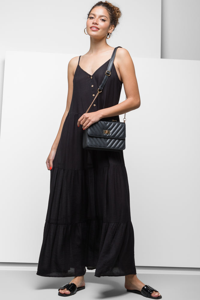 Limited Quantity structured dressTiered Crinkle Dress Black