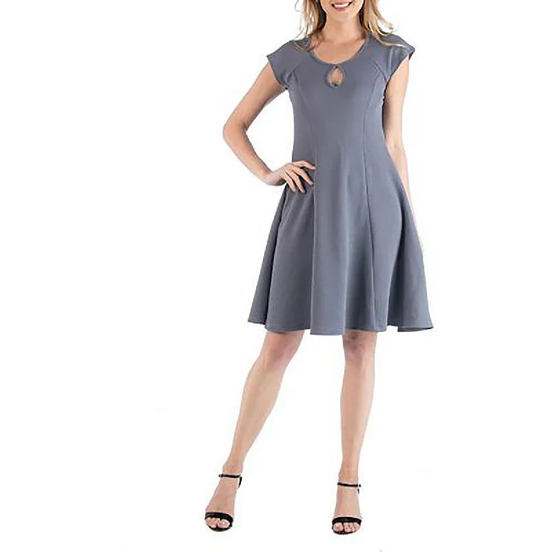 t-shirt dress24seven Comfort Apparel Womens Plus Crepe Keyhole Fit & Flare Dress