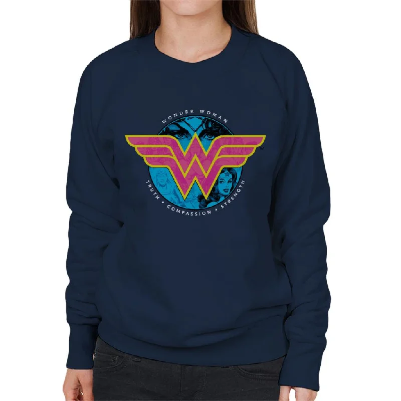 urban activewear hoodieWonder Woman Truth Compassion Strength Logo Women's Sweatshirt