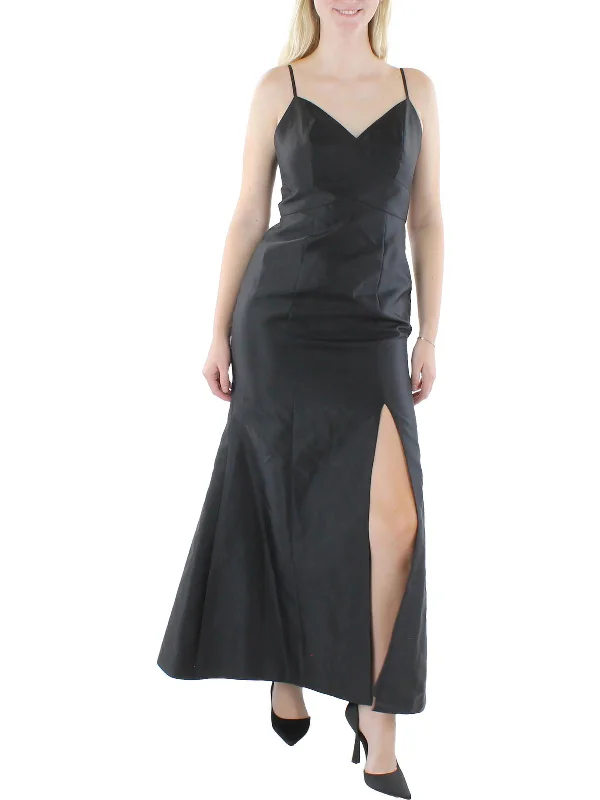 casual evening dressWomens Slit A-Line Evening Dress