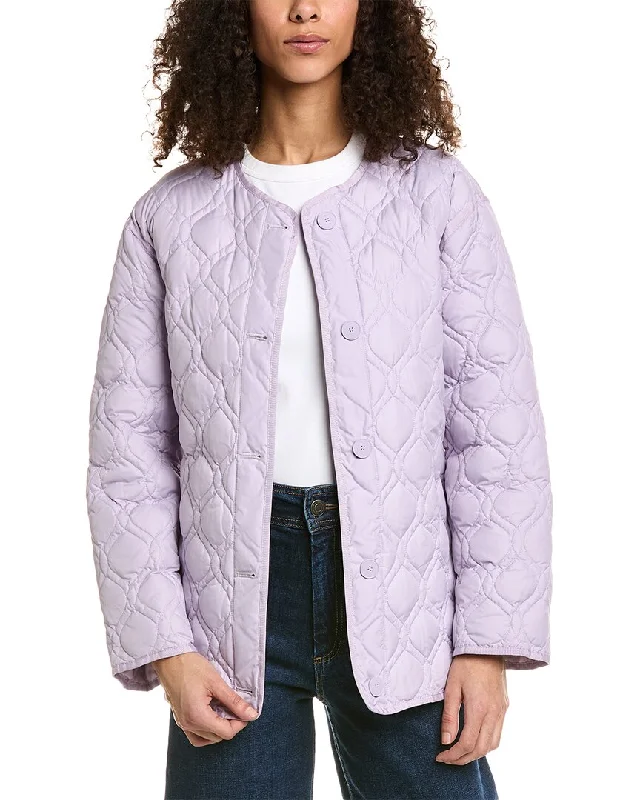 zippered bomber jacketSandro Quilted Down Jacket