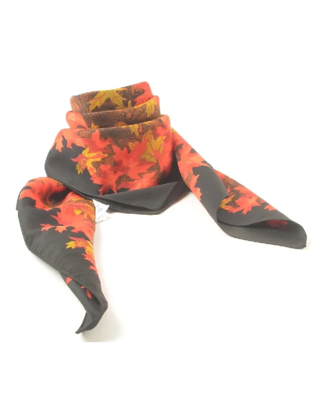 Savings Galore comfortable coatLeafy Print Scarf - M