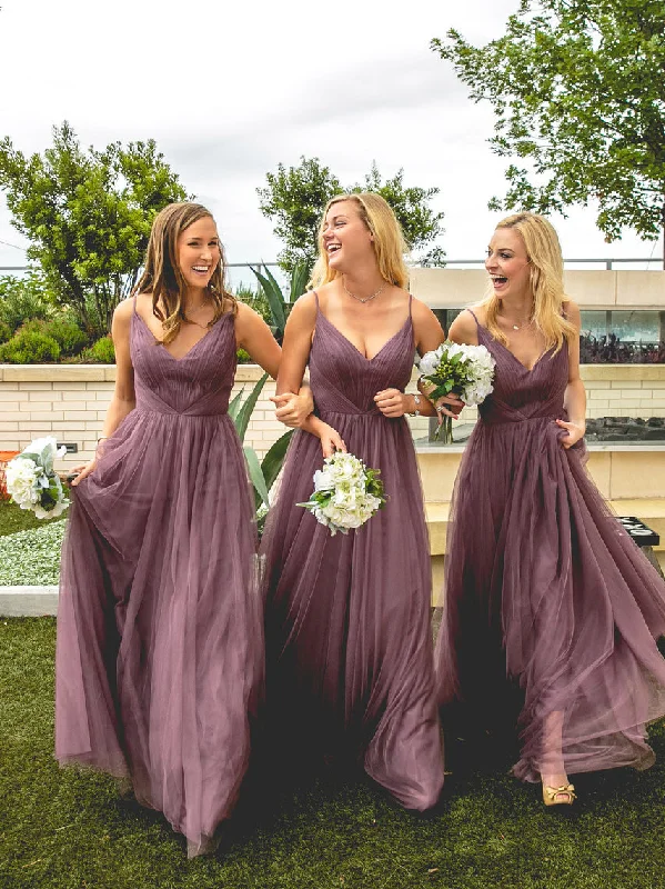 Bonus Savings Tulle Bridesmaid Dresses with Spaghetti Straps A Line Long Open Back Cheap Bridesmaid Dresses JKB088 Bonus Savings Tulle Bridesmaid Dresses with Spaghetti Straps A Line Long Open Back Cheap Bridesmaid Dresses JKB088