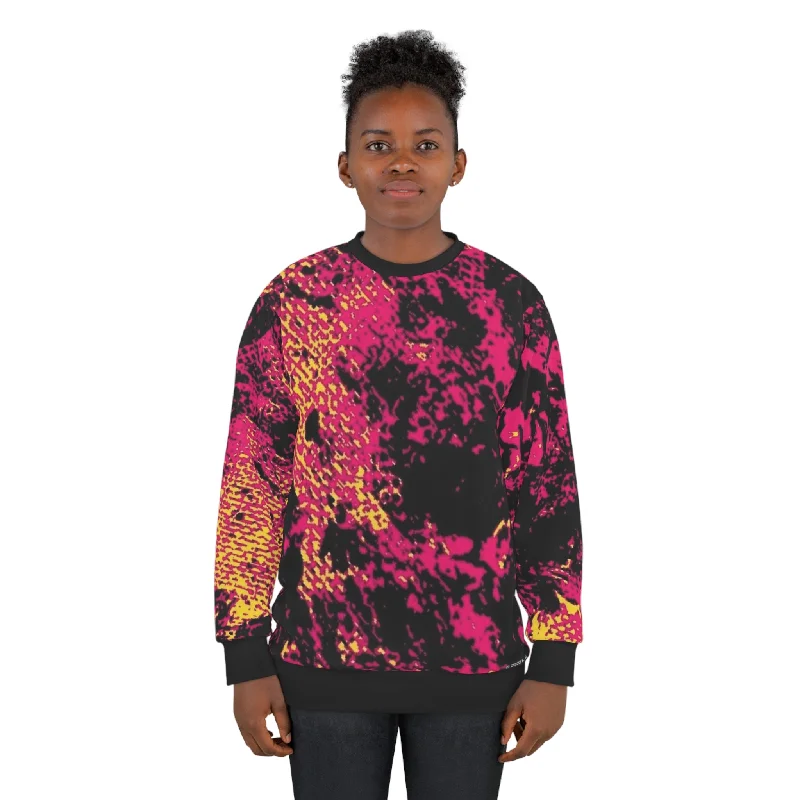 Discount Deals performance gym sweatshirt"Mystic Cube" (Cosmic Fusion - Magenta/Gold) - Unisex Sweatshirt