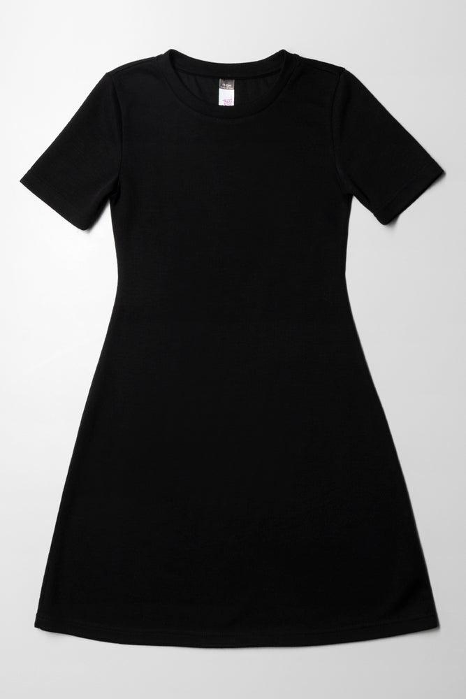 Fantastic Offers ruched dressRib Fit & Flare Dress Black