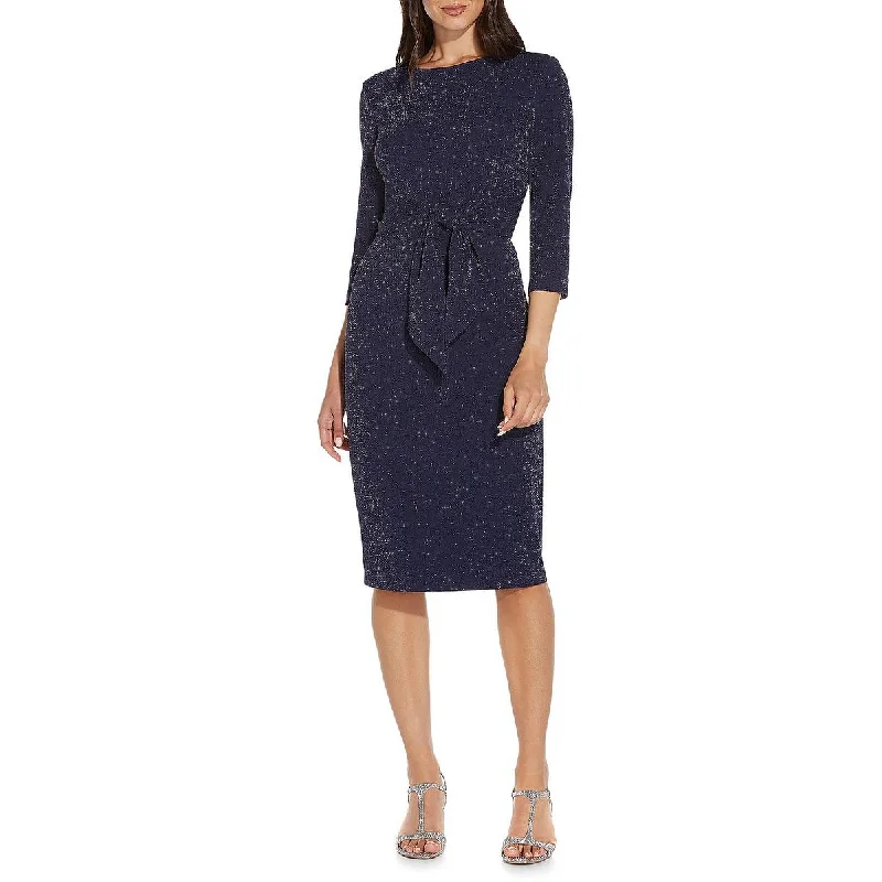 formal dressAdrianna Papell Womens Tie-Front Knee-Length Sheath Dress