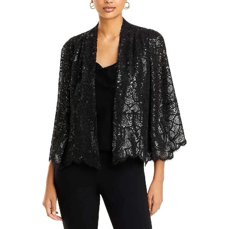 Savings Bonanza breathable jacketDelilah Womens Lace Sequined Open-Front Blazer