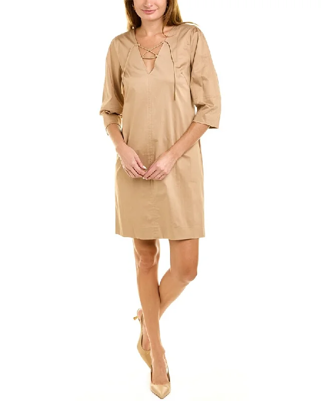 Price Drop long sleeve dressElie Tahari Tie Up Poplin Dress