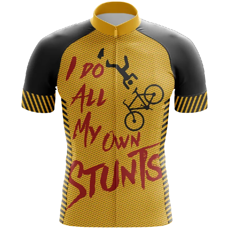 Flash Sale comfortable athletic sweatshirtI Do All My Own Stunts Short Sleeve Cycling Jersey