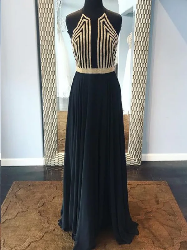 Must-Have Deals Black Prom Dresses A-line Beautiful Chiffon Long Prom Dress Sexy Evening Dress JKL1175 Must-Have Deals Black Prom Dresses A-line Beautiful Chiffon Long Prom Dress Sexy Evening Dress JKL1175