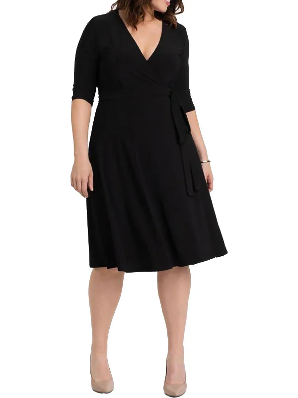 A-line dressPlus Womens Soft Casual Wrap Dress