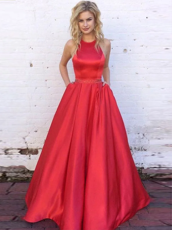 Flash Sale Cheap Prom Dresses A line Halter Beautiful Prom Dress Sexy Evening Dress JKL1057