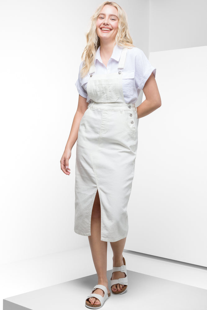 Best Bargains flowy dressDenim Dungaree Dress White