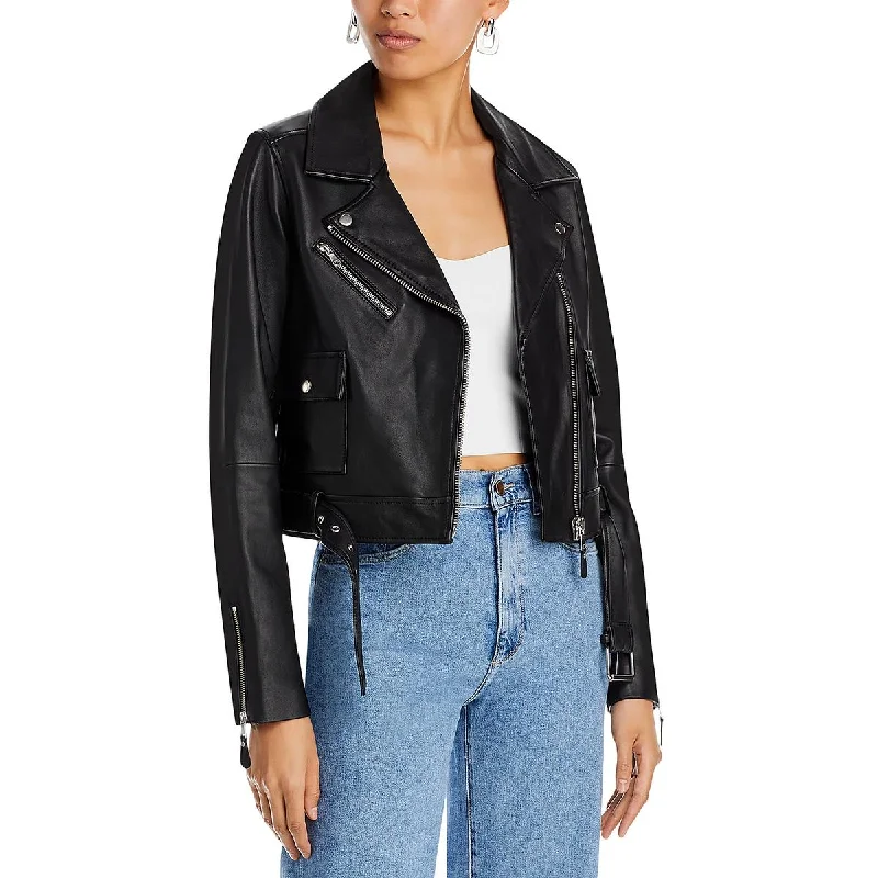 Deal Zone sleek trench coatDemetra Womens Faux Leather Heavy Motorcycle Jacket