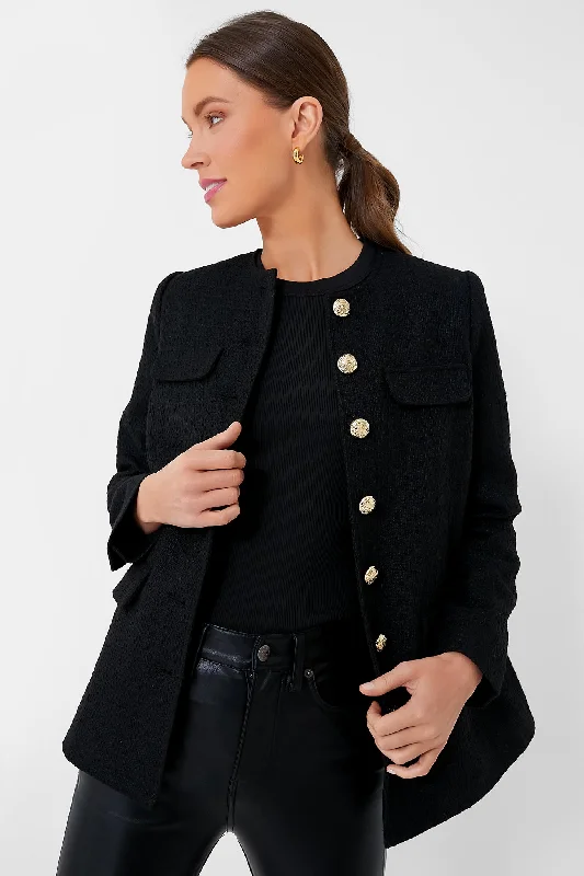 stylish zip jacketBlack Tweed Jennings Jacket