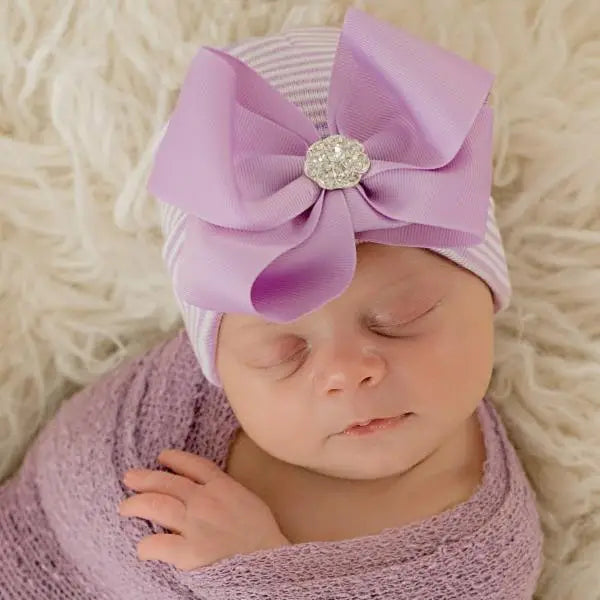 layered dressIly Bean Purple Newborn Hat