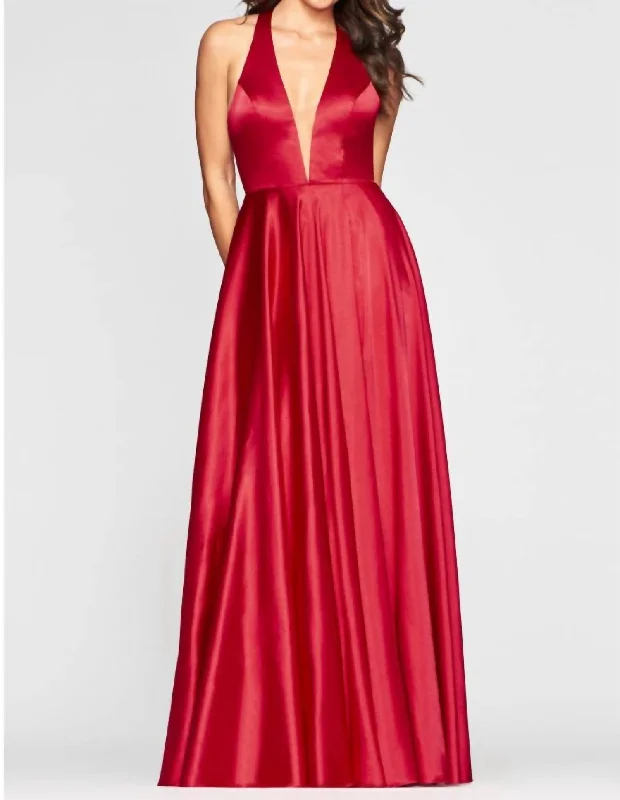 party dressLong Charmeuse Dress In Red