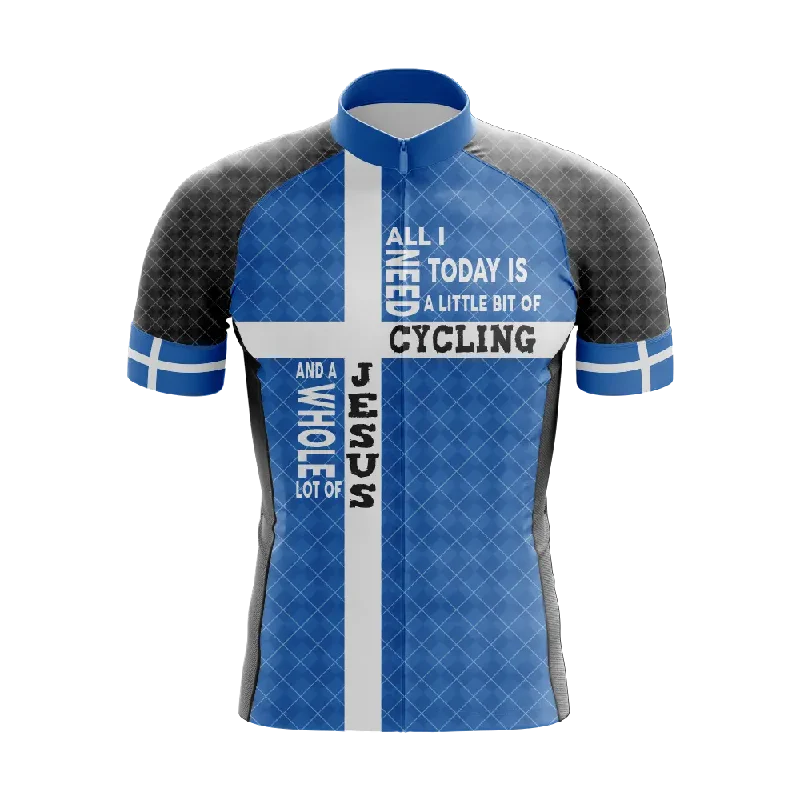 Seasonal Sale casual workout hoodieCycling & Jesus Short Sleeve Cycling Jersey