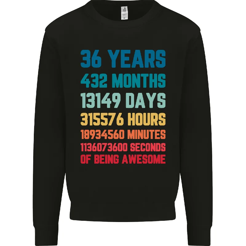 soft gym hoodie36th Birthday 36 Year Old Mens Sweatshirt Jumper