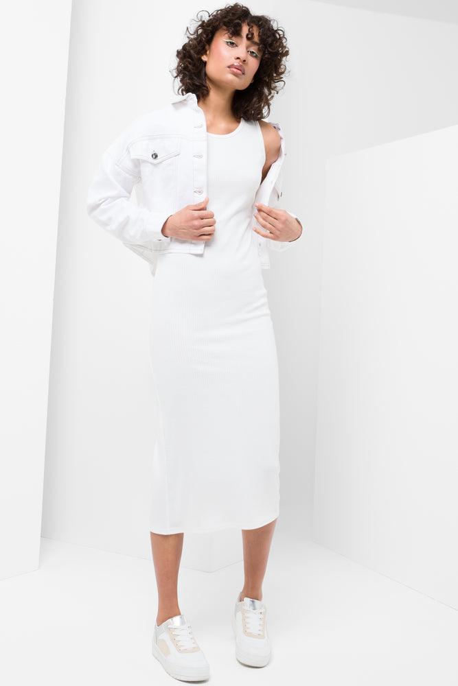 Early Access casual shift dressSleeveless Fitted Dress White