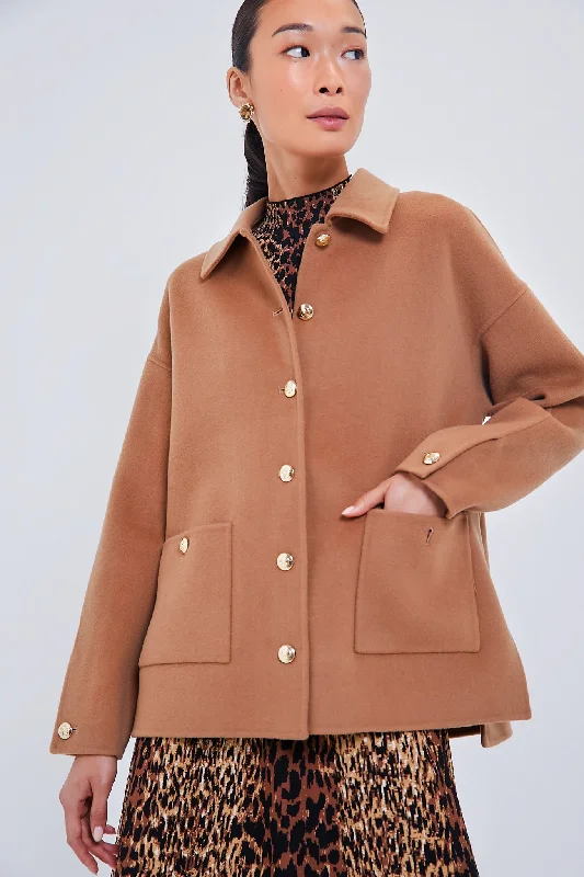 New Markdowns relaxed winter jacketCamel Cashmere Blend Luca Jacket