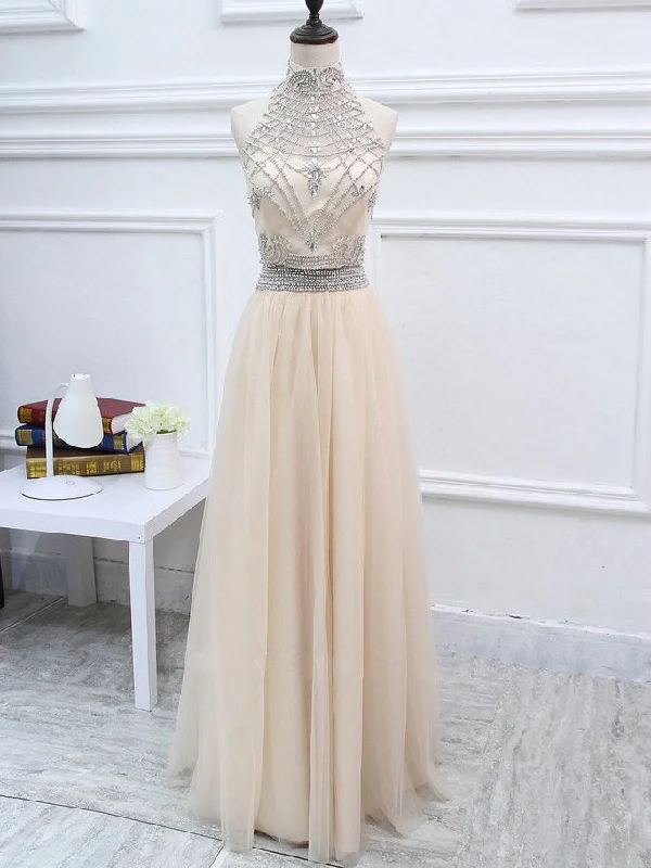 Daily Specials Two Piece Prom Dresses A-line Beading Prom Dress Long Evening Dress JKL1044