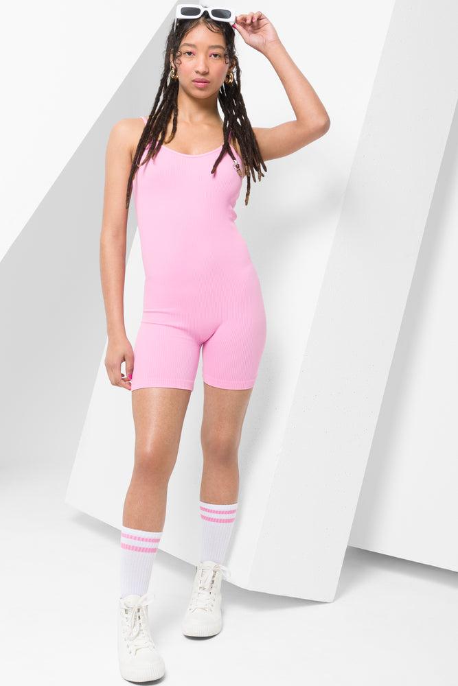 Final Clearance satin dressSeamless Playsuit Pink