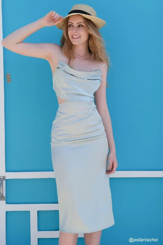 Deal Mania t-shirt dressSolid Tie Backless Cami Dress