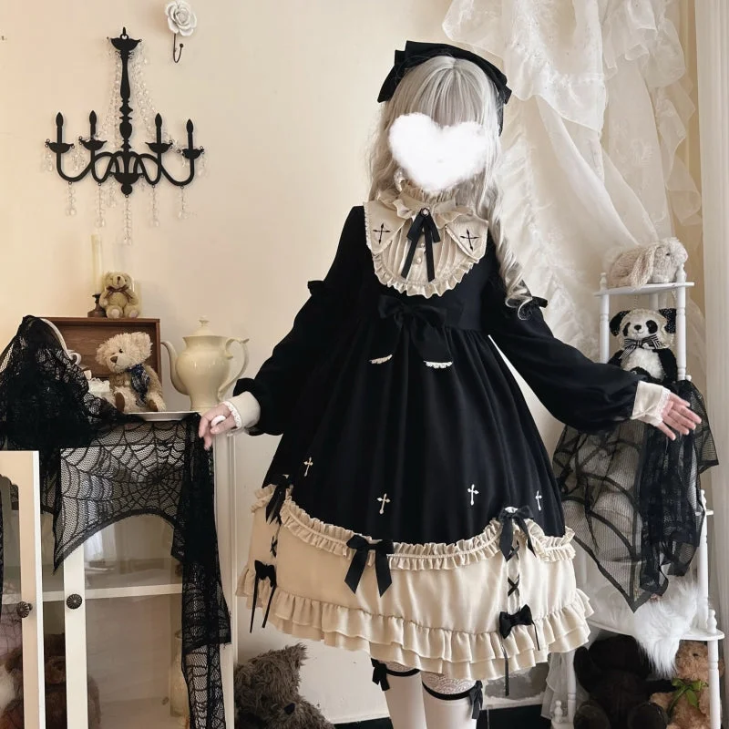 Discount Deals silk dressNiu Niu~Plus Size Lolita OP Dress Vintage Lolita Winter Dress
